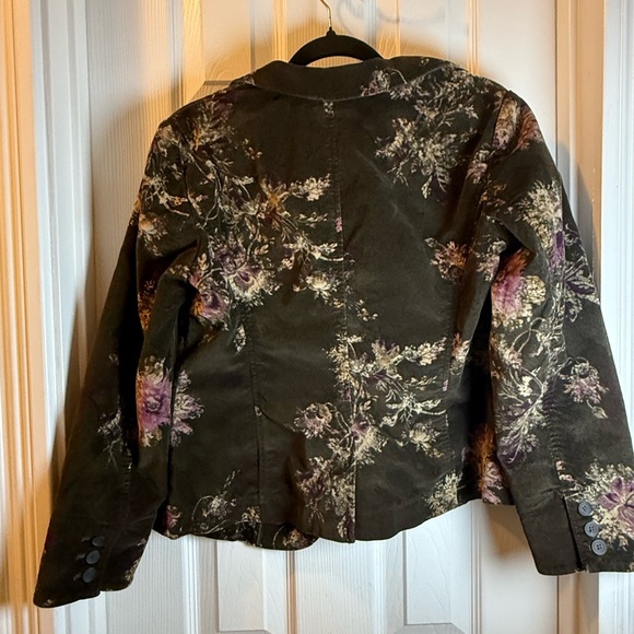 J. Jill Brown & Purple Velvety Floral Blazer Business, Arsty, Poet - Picture 6 of 8